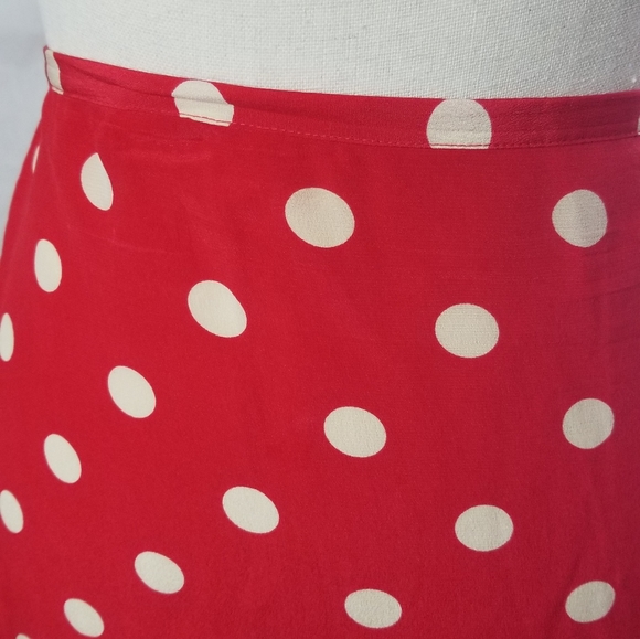 Outfit JPR red and white polka dot 100% silk skirt - Picture 4 of 4